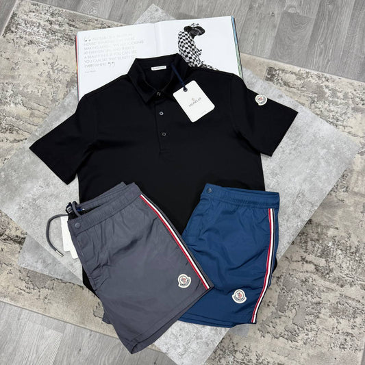 Moncler Logo Patch Cotton Pique Polo Shirts & Shorts Set Men's in Different Colors Reps UK Sale Best Quality AAA Replica