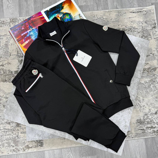 Moncler Logo Tricolour-Trim Tracksuit Men's in 2 Colors Reps Sale UK Best Quality AAA Replica