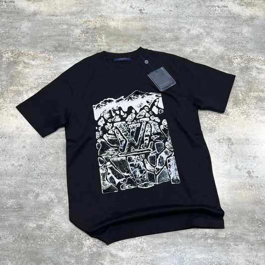 Louis Vuitton Velvet Jacquard Short-Sleeved T-Shirts in Different Colors Men's Women's Reps Sale UK Best Quality AAA Replica