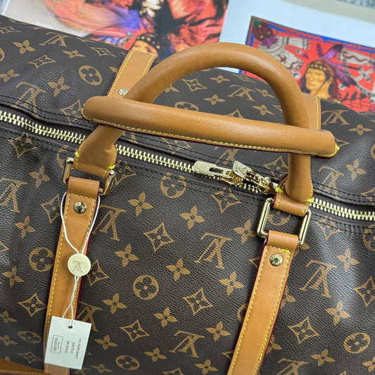 Louis Vuitton Keepall Bandoulière Men's Women's Bags in Brown Color Reps Sale UK Best Quality AAA Replica