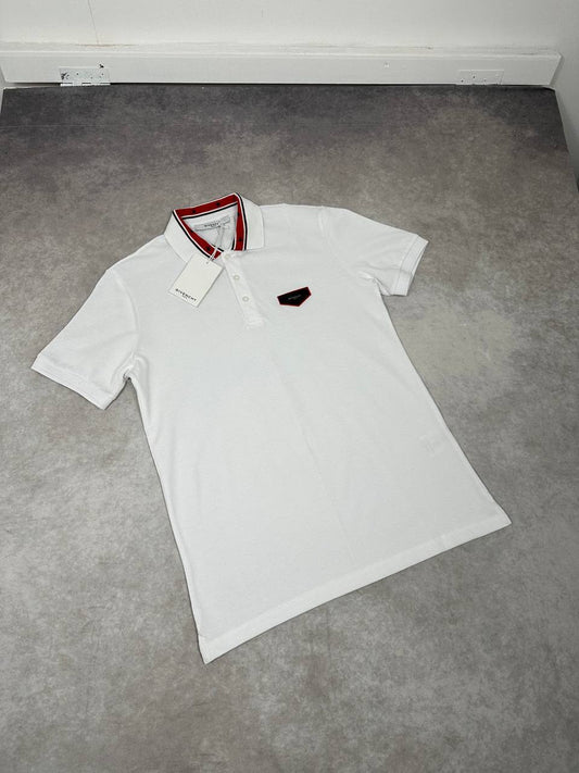 Givenchy Red Tipping Collar Logo-Patch Polo Shirts Men's in 2 Colors Reps Sale UK Best Quality AAA Replica
