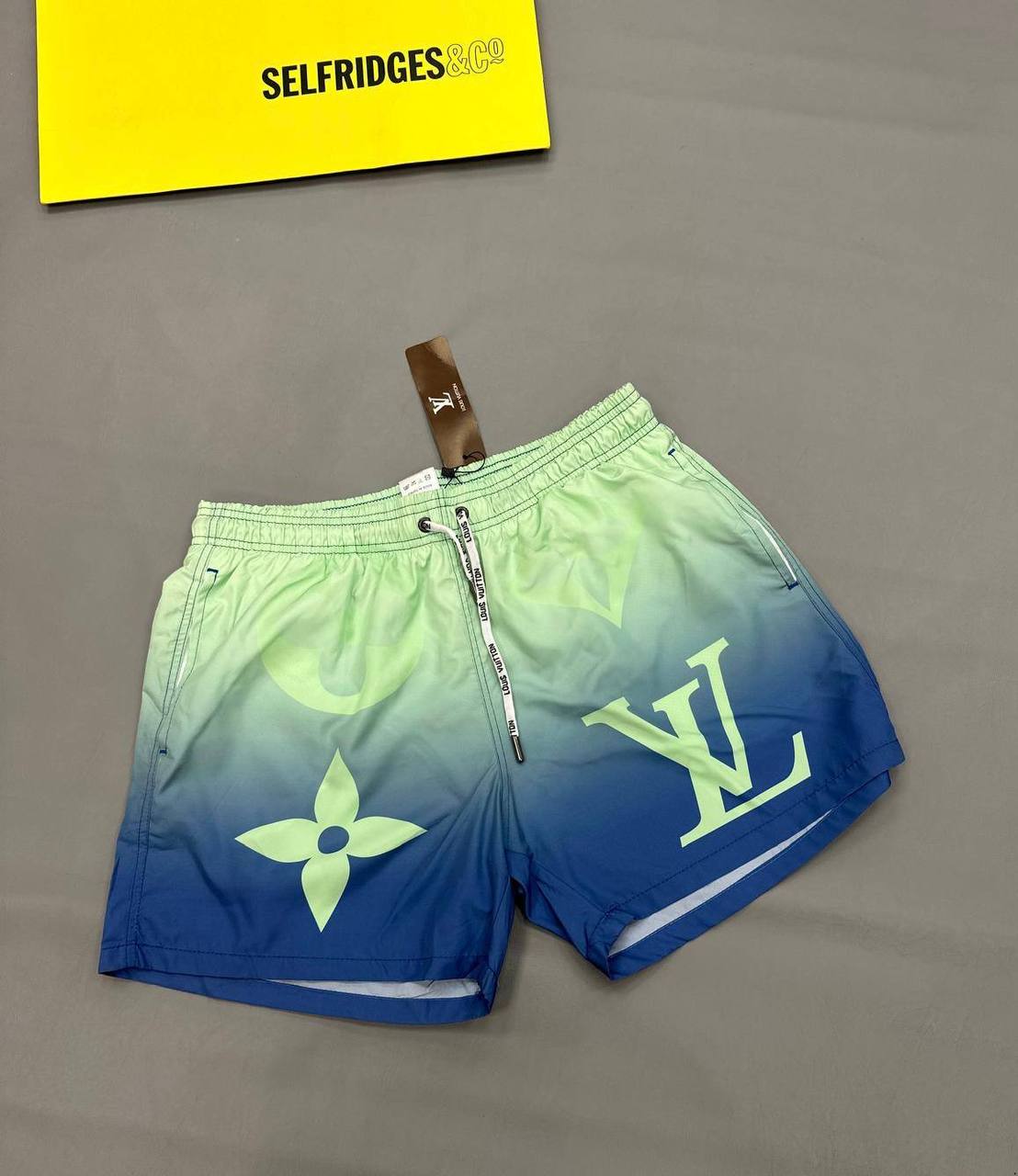Louis Vuitton LV Monogram Sunset Green/Blue Gradient Swim Shorts Men's Reps Sale UK Best Quality AAA Replica