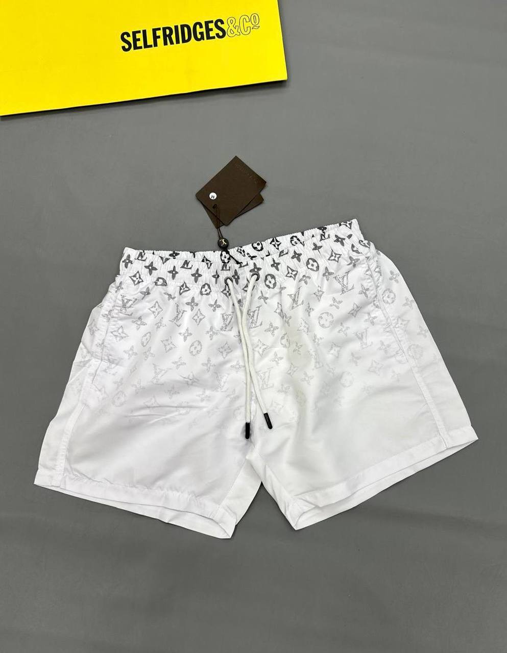 Louis Vuitton Monogram Gradient Swim Shorts in White Color Men's Reps Sale UK Best Quality AAA Replica