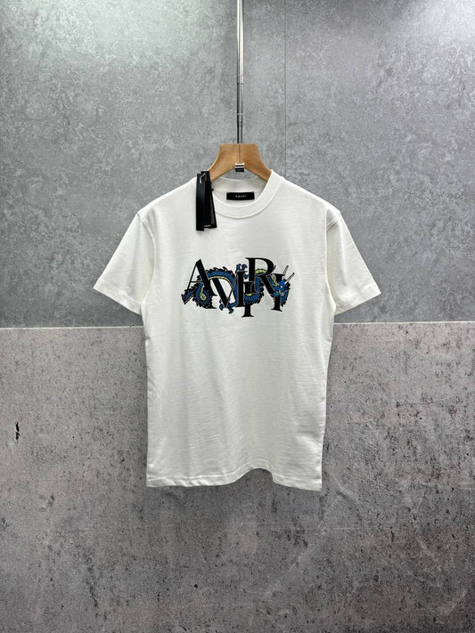 Amiri Dragon-Print Cotton-Jersey T-shirt Men's Women's in 2 Colors Reps UK Best Quality Sale AAA Replica