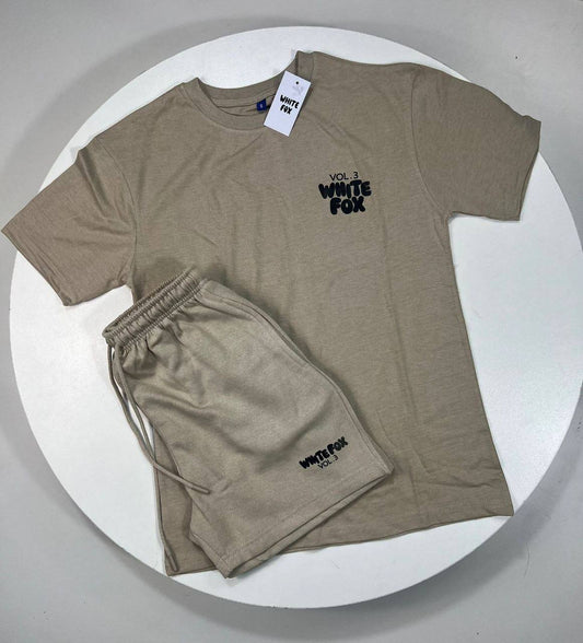 White Fox Boutique Vol. 3 "Offstage" Oversized Brown T-Shirt & Shorts Set Women's Reps UK Best Quality Sale AAA Replica