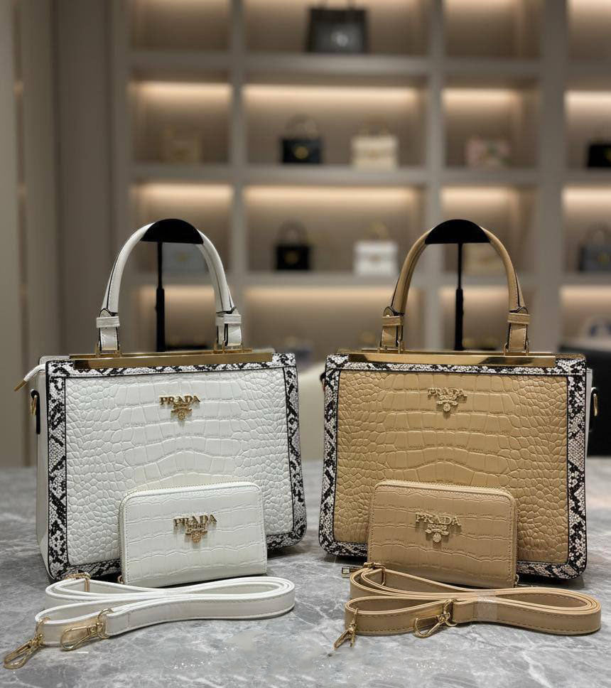 Prada Crocodile-Embossed & Python-Print Tote Bag and Wallet Set in 2 Colors Women's Reps Sale UK Best Quality AAA Replica