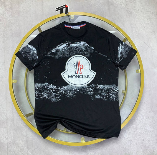 Moncler Mountain Print Brand's Iconic Logo Short-Sleeve T-shirt Men's Women's in 2 Colors Reps UK Best Quality Sale AAA Replica