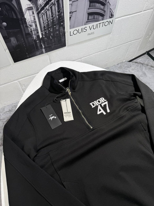 Dior 47 Embroidery Quarter-Zip Jumpers Men's Women's in Different Colors Reps UK Best Quality AAA Replica