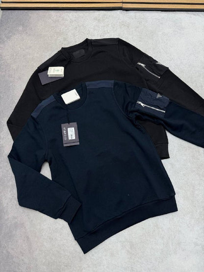Prada Cotton Fleece And Re-nylon Men's Women's Jumper in 2 Colors Reps UK Best Quality AAA Replica