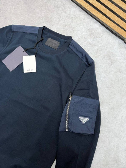 Prada Cotton Fleece And Re-nylon Men's Women's Jumper in 2 Colors Reps UK Best Quality AAA Replica
