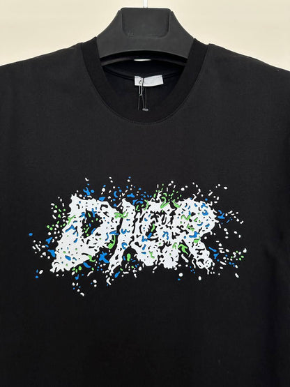 Dior Paint Graphic Print T-Shirt Men's Women's in 2 Colors Reps UK Best Quality Sale AAA Replica