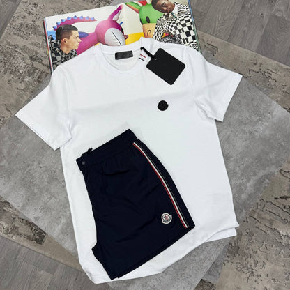 Moncler Black Badge Logo Men's T-Shirts & Shorts Set in Different Colors Reps UK Best Quality Sale AAA Replica