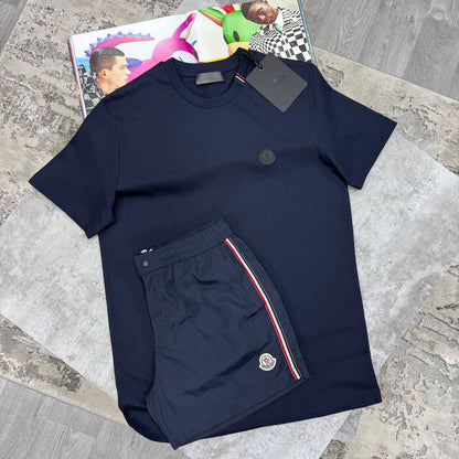 Moncler Black Badge Logo Men's T-Shirts & Shorts Set in Different Colors Reps UK Best Quality Sale AAA Replica