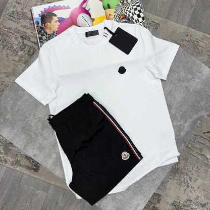 Moncler Black Badge Logo Men's T-Shirts & Shorts Set in Different Colors Reps UK Best Quality Sale AAA Replica