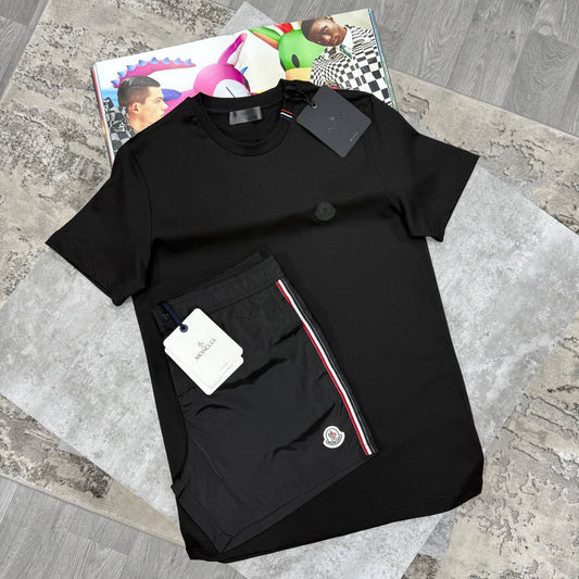 Moncler Black Badge Logo Men's T-Shirts & Shorts Set in Different Colors Reps UK Best Quality Sale AAA Replica