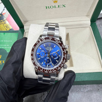 Rolex Daytona Cosmograph Watch Men's Reference 116509 Blue Dial Silver Bracelet Reps UK Best Quality AAA Replica