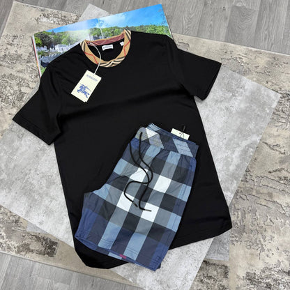 Burberry Checked-Trim Men's T-Shirts & Shorts Set in Different Colors Reps UK Best Quality Sale AAA Replica