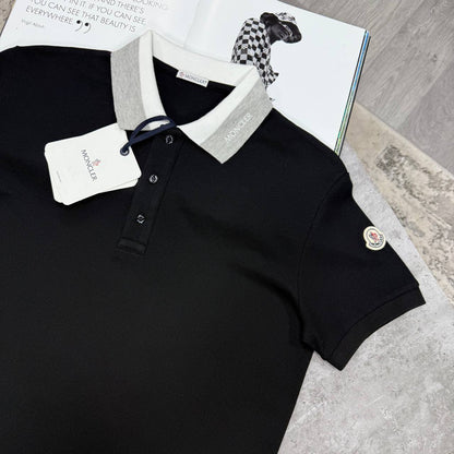 Moncler Logo Patch Cotton Pique Polo Shirts Men's in 2 Colors Reps UK Sale Best Quality AAA Replica