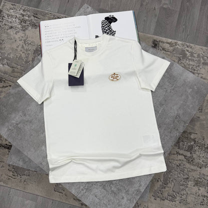 Prada Logo Embroidered T-Shirts Men's Women's in 2 Colors Reps UK Best Quality AAA Replica