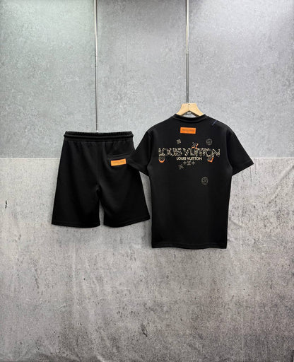 Louis Vuitton Herren Men's T-Shirts & Shorts Set in 2 Colors Reps UK Best Quality Sale AAA Replica