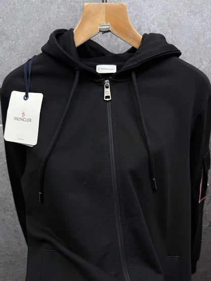 Moncler Sleeve Pocket Zip Up Hoodie Men's Women's in 2 Colors Reps UK Best Quality Sale AAA Replica
