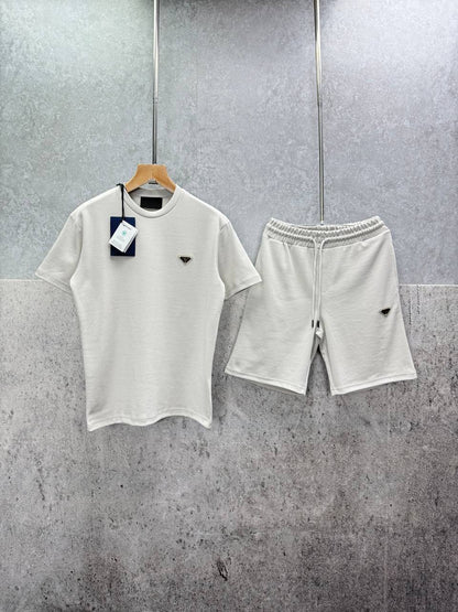Prada Triangle-Logo Men's T-Shirts & Shorts Set in Different Colors Reps UK Best Quality Sale AAA Replica