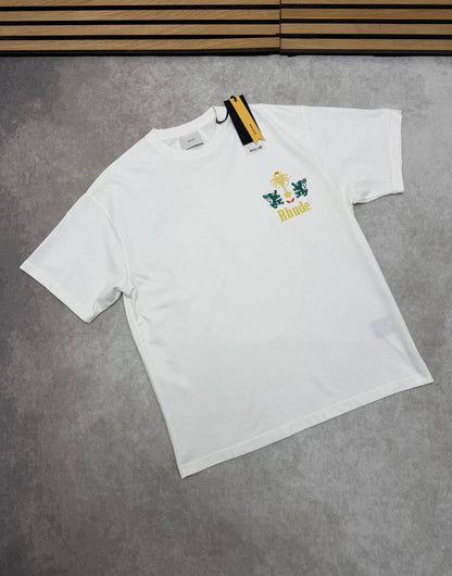 Rhude Tobacco Logo Print T-Shirts Men's Women's in 2 Colors Reps Sale UK Best Quality AAA Replica