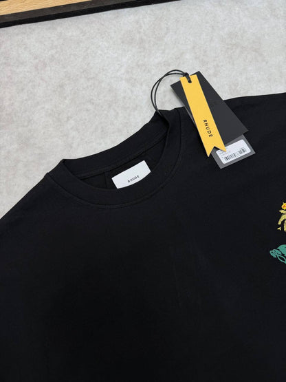 Rhude Tobacco Logo Print T-Shirts Men's Women's in 2 Colors Reps Sale UK Best Quality AAA Replica