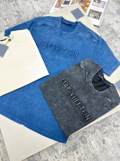 Louis Vuitton Washed Ribbed Cotton T-Shirts Men's Women's in Different Colors Reps Sale UK Best Quality AAA Replica
