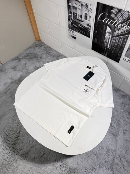 Fendi Logo Print Zip Pocket T-Shirt in Different Colors Men's Women's Reps UK Best Quality AAA Replica