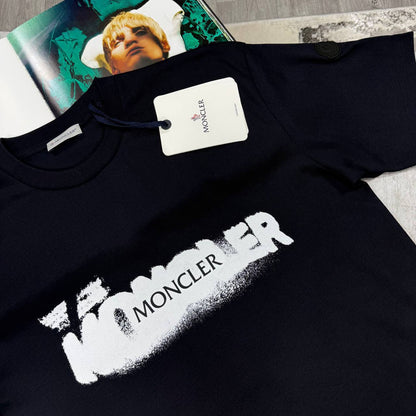 Moncler Spray Print Logo Men's Women's T-Shirts in 2 Colors Reps UK Best Quality AAA Replica