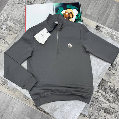 Moncler Logo Patch Half-Zip Jumpers Men's Women's in Different Colors Reps UK Best Quality AAA Replica