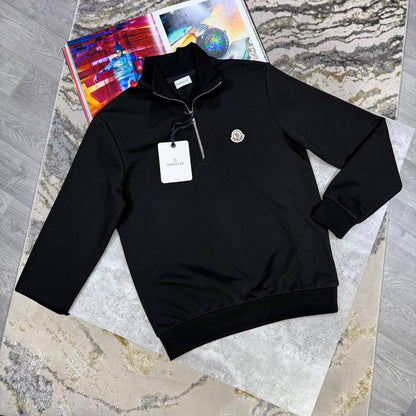 Moncler Logo Patch Half-Zip Jumpers Men's Women's in Different Colors Reps UK Best Quality AAA Replica