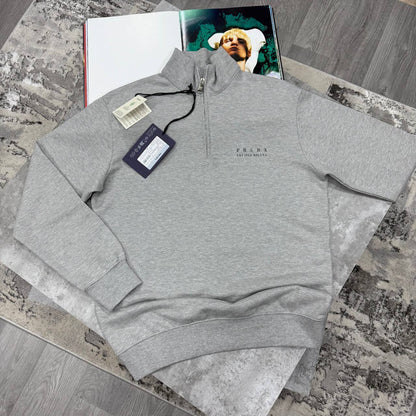 Prada Logo Printed Half-Zip Jumpers Men's Women's in Different Colors Reps UK Best Quality AAA Replica