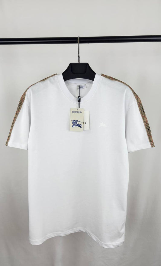Burberry Check Shoulder-Tape Men's Women's T-Shirts in Different Colors Reps UK Best Quality AAA Replica