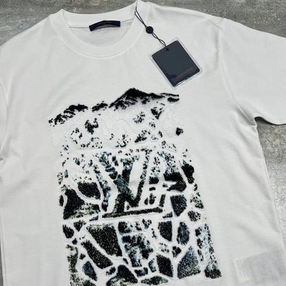 Louis Vuitton Velvet Jacquard Short-Sleeved T-Shirts in Different Colors Men's Women's Reps Sale UK Best Quality AAA Replica
