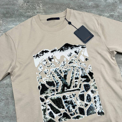 Louis Vuitton Velvet Jacquard Short-Sleeved T-Shirts in Different Colors Men's Women's Reps Sale UK Best Quality AAA Replica