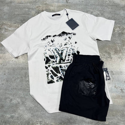 Louis Vuitton Velvet Jacquard Short-Sleeved T-Shirts & Shorts Set in Different Colors Men's Reps Sale UK Best Quality AAA Replica