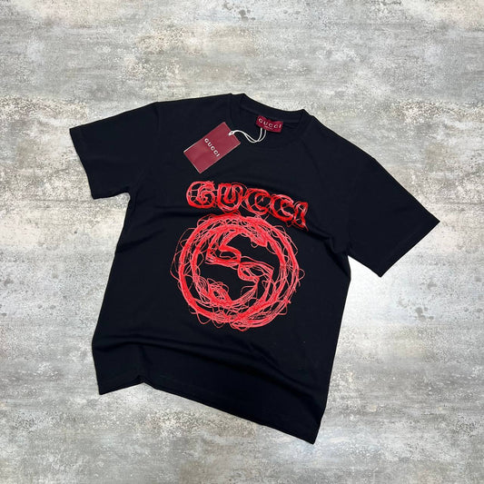 Gucci Scribble Interlocking G Men's Women's T-Shirts in 2 Colors Reps Sale UK Best Quality Sale AAA Replica