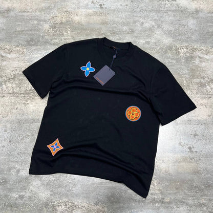Louis Vuitton Monogram Flowers Patch T-Shirts in 2 Colors Men's Women's Reps Sale UK Best Quality AAA Replica