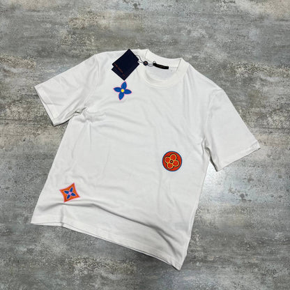 Louis Vuitton Monogram Flowers Patch T-Shirts in 2 Colors Men's Women's Reps Sale UK Best Quality AAA Replica