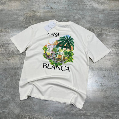 Casablanca Printed Organic Signature Men's Women's T-Shirts in 2 Colors Reps Sale UK Best Quality AAA Replica