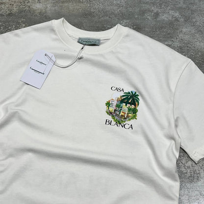 Casablanca Printed Organic Signature Men's Women's T-Shirts in 2 Colors Reps Sale UK Best Quality AAA Replica