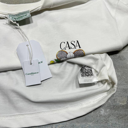 Casablanca Casa Tennis Club Printed Men's Women's T-Shirts in 2 Colors Reps Sale UK Best Quality AAA Replica