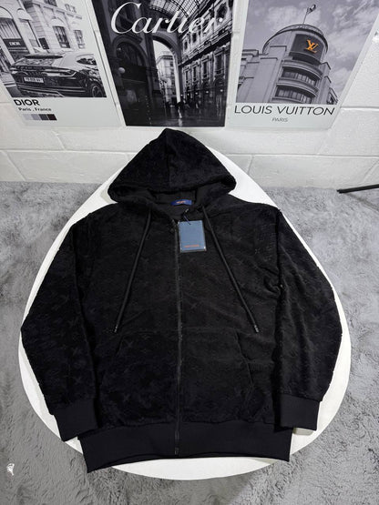 Louis Vuitton Monogram French Terry Zip-Through Hoodie Men's Women's in 2 Colors Reps UK Best Quality AAA Quality