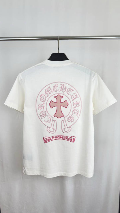 Chrome Hearts Horseshoe & Cross Logo Men's Women's T-Shirt in 2 Colors Reps Sale UK Best Quality AAA Replica
