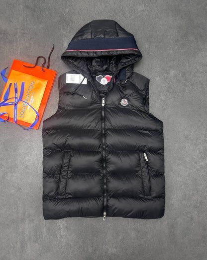 Moncler Montreuil Hooded Logo Down Gilet in Multiple Colors Mens Womens Reps Sale UK Best Quality AAA Replica