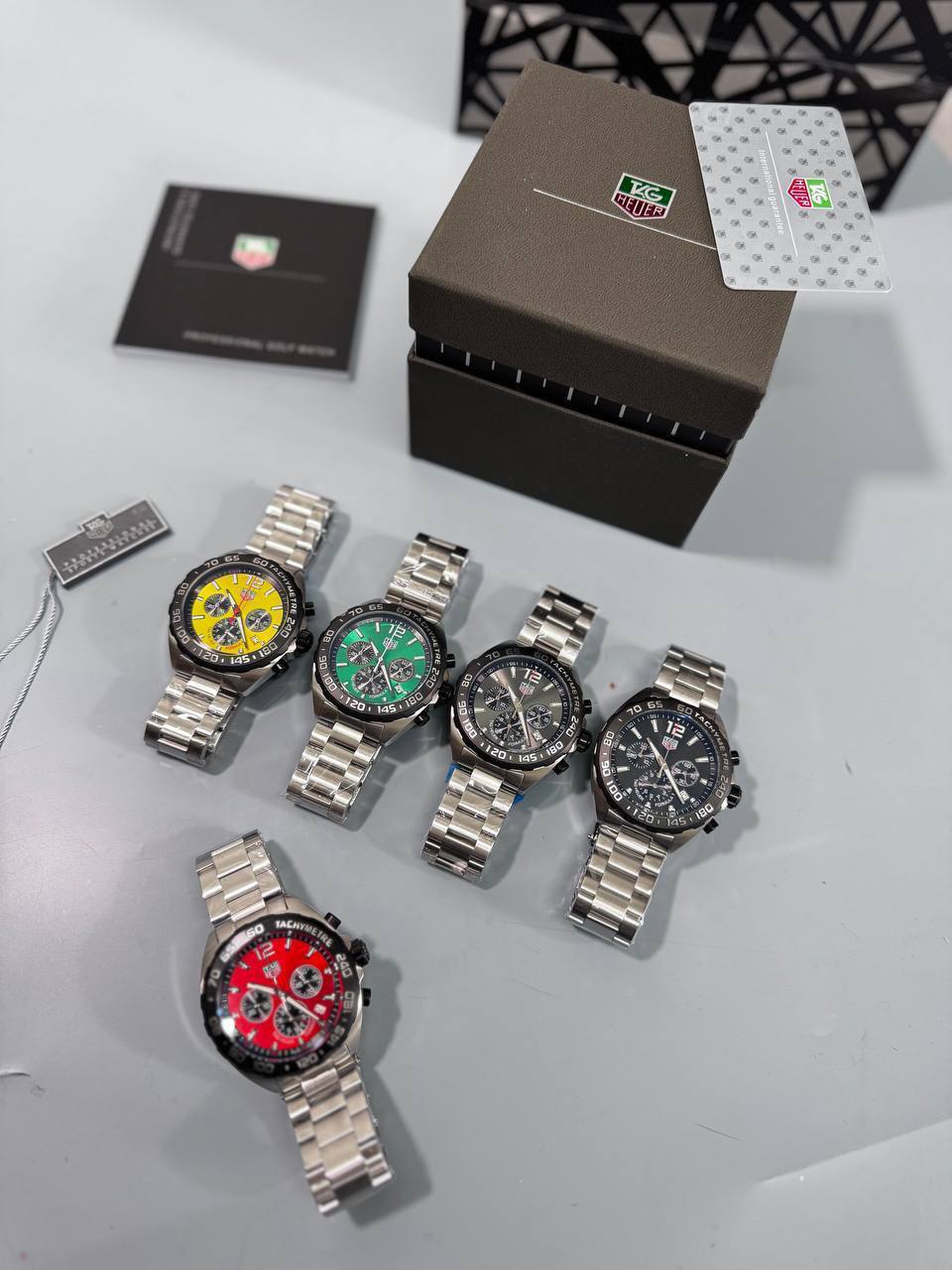 Tag Heuer Formula 1 Chronograph Men's Watches with Steel Bracelet in Different Dial Colors Reps UK Best Quality AAA Replica