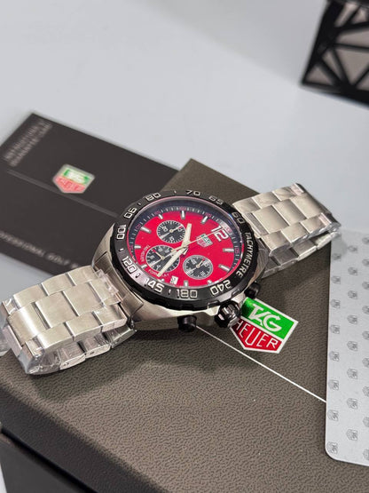 Tag Heuer Formula 1 Chronograph Men's Watches with Steel Bracelet in Different Dial Colors Reps UK Best Quality AAA Replica