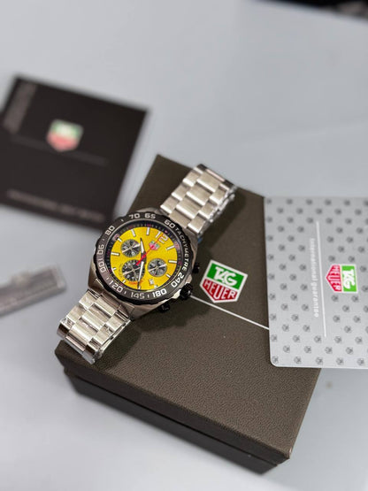 Tag Heuer Formula 1 Chronograph Men's Watches with Steel Bracelet in Different Dial Colors Reps UK Best Quality AAA Replica